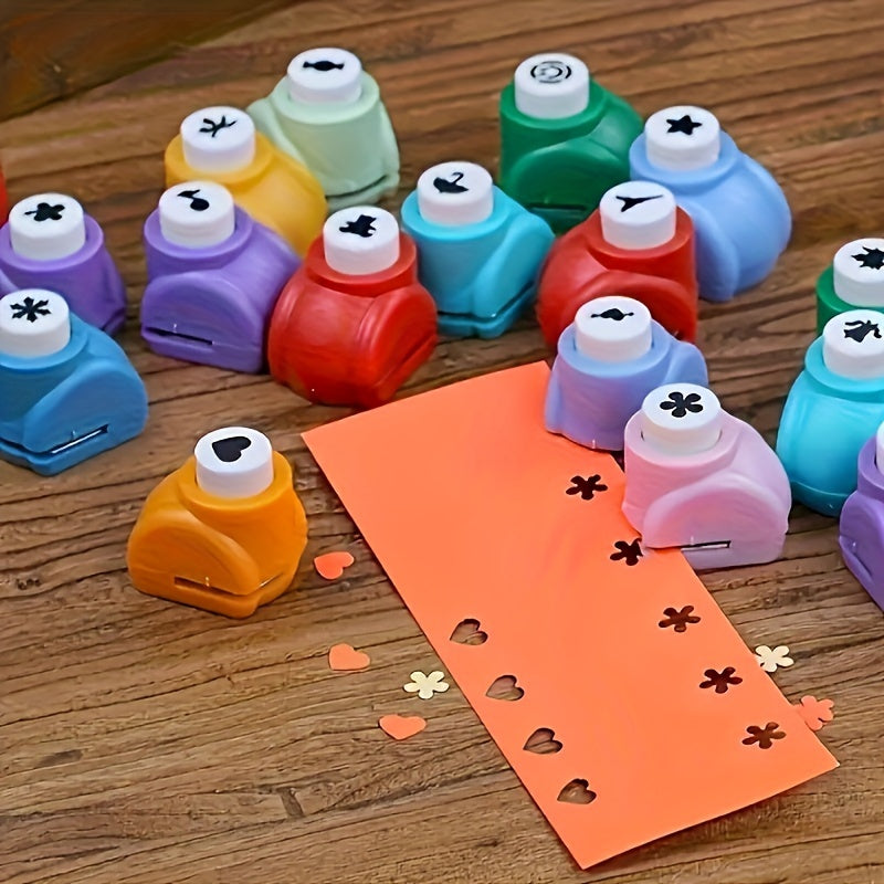 12-delige Mini Ponsen Set – DIY Gereedschap voor Scrapbooking, Kaarten & Creatieve Decoratie