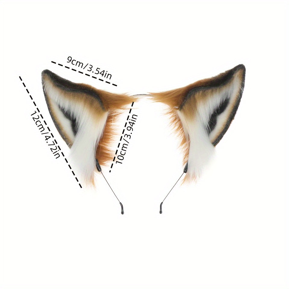Pluizige Vossen Oren Haarband | Realistisch dierlijk haaraccessoire voor cosplay en Halloween