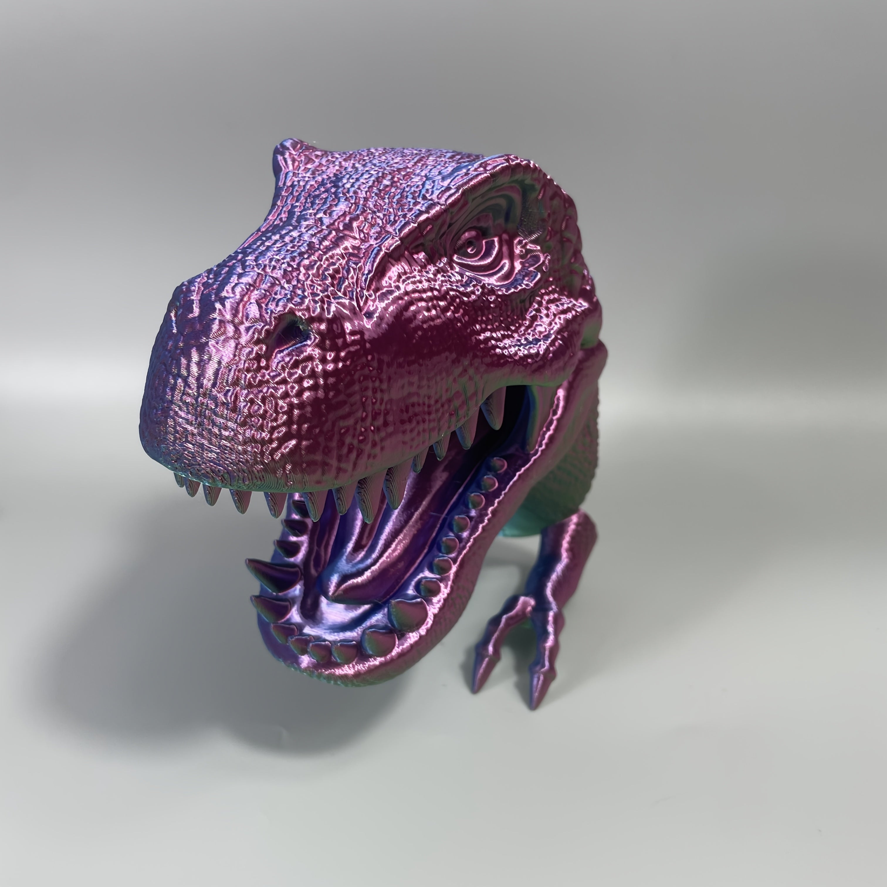 Stoere 3D Geprinte T-Rex Muurdecoratie voor Jongens en Mannen - Roze Dinosaurus Kunstwerk voor Kinderkamer, Kantoor of als Cadeau voor Vaderdag en Halloween