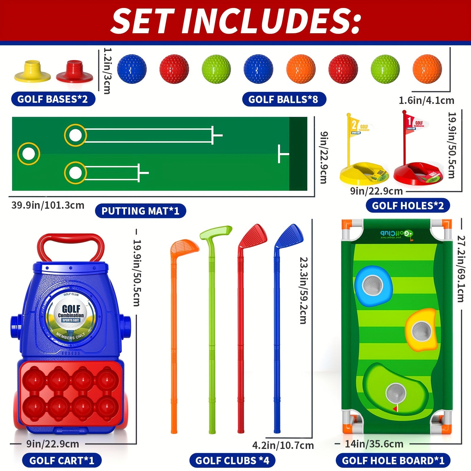 Geüpgrade Golfset voor Kinderen | Indoor en Outdoor Golf Speelgoed, Perfect Cadeau voor Jongens 4-5 Jaar, Ideaal voor Verjaardag en Kerst