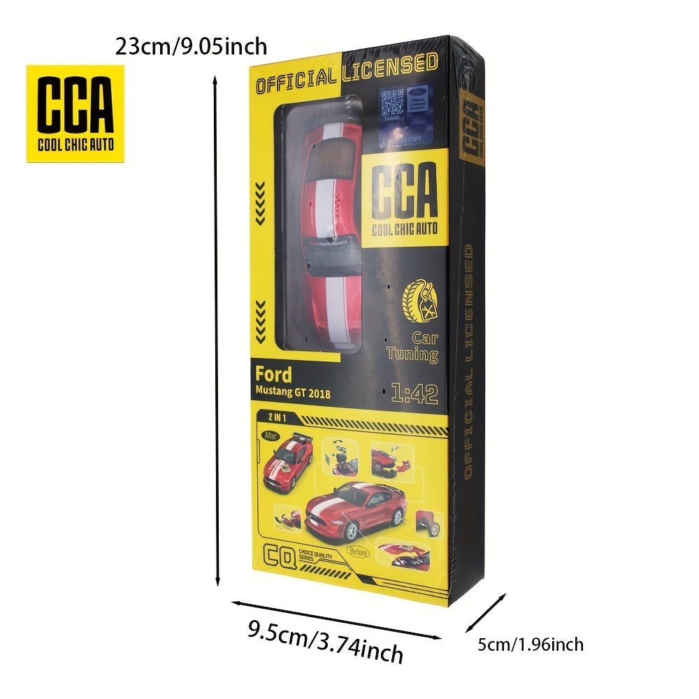 Ford Mustang GT2018-model rood 1:42 - Frictie-auto, perfect voor Kerst- en Halloweencadeaus.