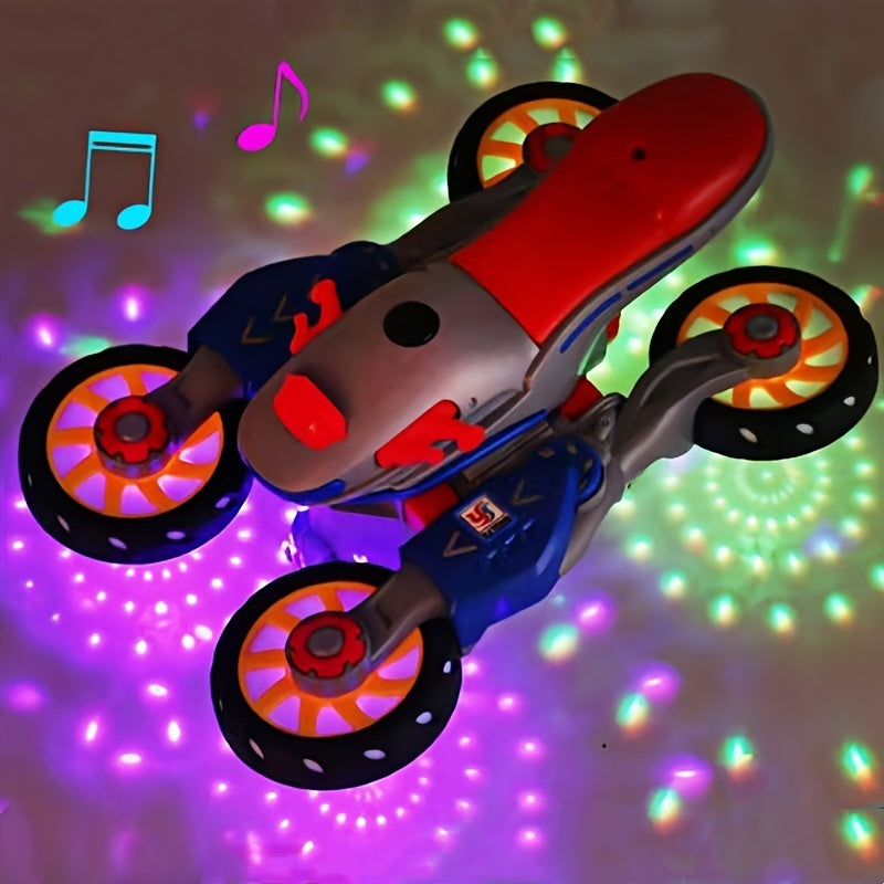 360° stuntmotor met licht en muziek - Duurzaam speelgoed voor kinderen vanaf 3 jaar.