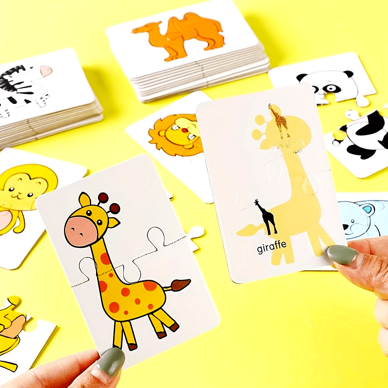 Educatieve Puzzelkaarten Set | Jigsaw Matching Game | Cognitieve Ontwikkeling | Geen Batterijen Nodig | Papier