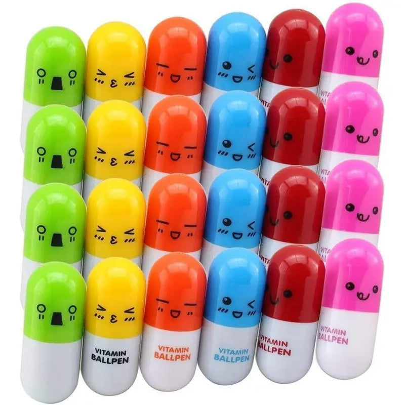 Novelty Vitamin Balpen | Inklapbare Cartoon Expressie Pen | Grappig Schrijfcadeau