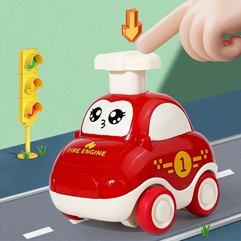 Cartoon druk-en-rij auto | Educatief speelgoed, kerst en Halloween cadeau voor kinderen