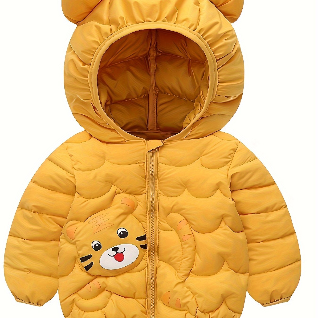 Warme Winterjas met Capuchon voor Baby en Peuter van 0-3 Jaar - Gevoerde Tijger Kinderjas met Rits voor Jongens en Meisjes - Schattige Herfst- en Winterkleding