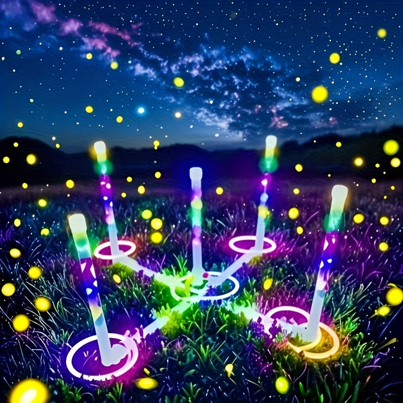 Glow Ring Toss LED Werpspel voor Kinderen – Educatief Lichtgevend Spel voor Binnen & Buiten, Familieplezier vanaf 3 Jaar