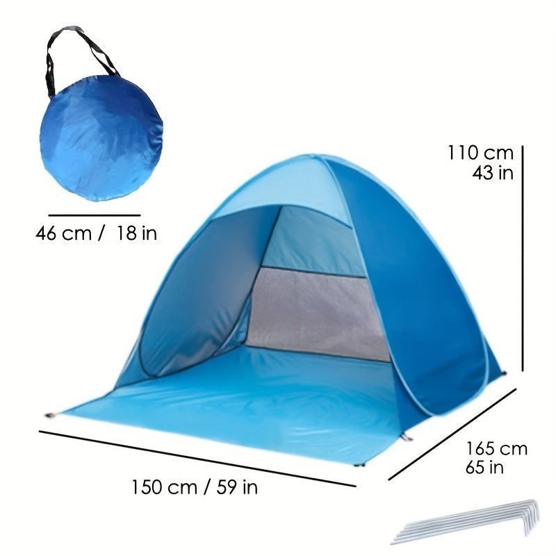 Draagbare Pop-up Strandtent – UPF 50+ UV-bescherming, Inclusief 6 Haringen | Perfect voor Outdoor & Feestdagen