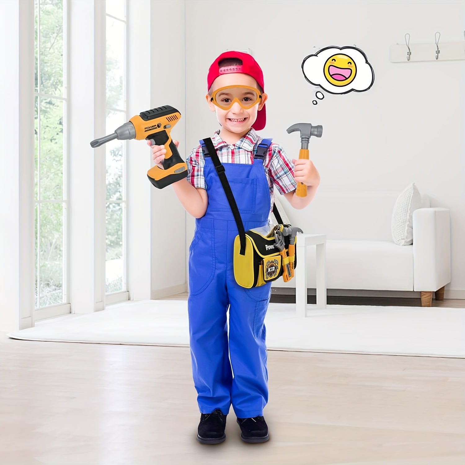 Kindergereedschapsset|Met boormachine & tas – rollenspel voor jongens