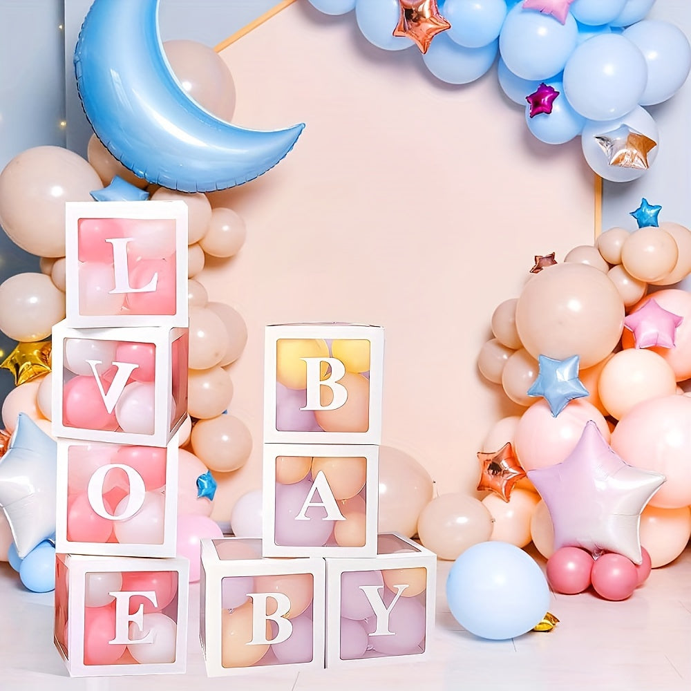 5-Pack Aanpasbare Letterballon Dozen | Papieren Blokkendoos Kit Dubbele Alfabetset (A-Z) voor Gepersonaliseerde Feestdecoraties