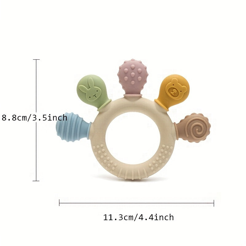BPA-vrije Baby Siliconen Bijtringen | Schattige Siliconen Tandjesring | Babyaccessoires met Zachte Textuur | Geschikt voor Jongens en Meisjes | Perfecte Cadeau