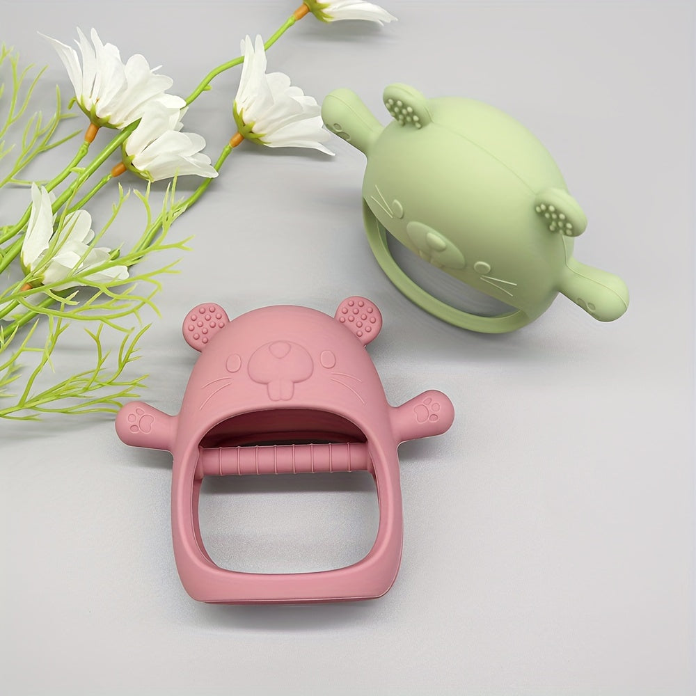 Siliconen bijtspeeltje bever | Zacht, niet-giftig kauwspeelgoed voor baby’s – ideaal cadeau