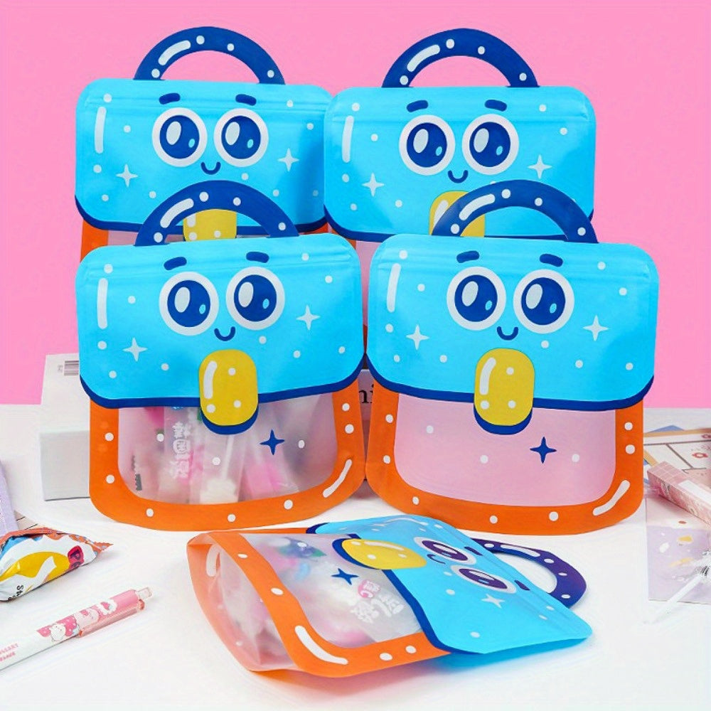 30 Stuks Cartoon Traktatiezakjes met Handvat | Herbruikbare Ziplock Cadeauzakken – Voor Feestjes & Kleine Geschenken