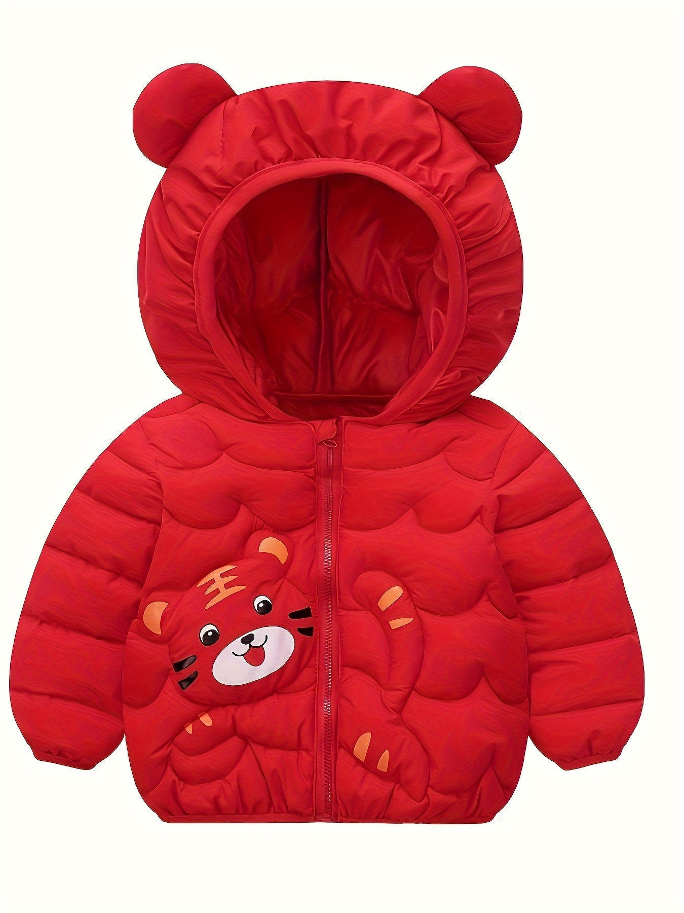 Warme Winterjas met Capuchon voor Baby en Peuter van 0-3 Jaar - Gevoerde Tijger Kinderjas met Rits voor Jongens en Meisjes - Schattige Herfst- en Winterkleding