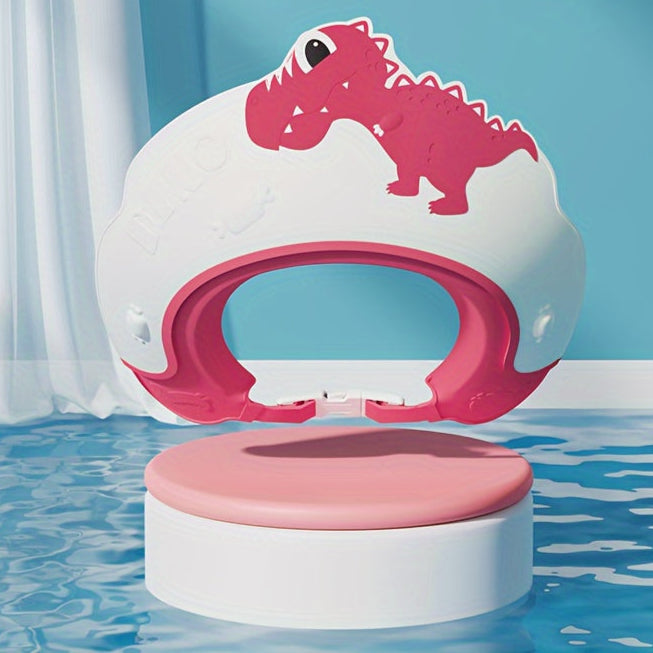 Douchkap met Dino Ontwerp, Plastic Waterdichte Shampoo Barrière, Niet Lekken, Comfortabele Pasvorm met Oorbescherming voor Kinderen tot 6 Jaar