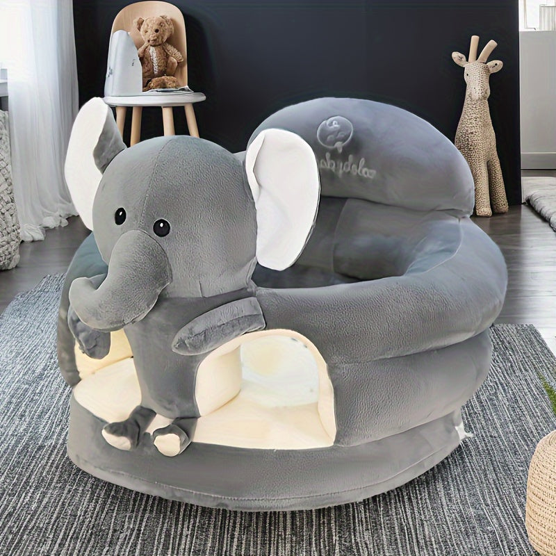 Zachte Pluche Kinderstoel voor Baby en Peuter - Groene Kinderfauteuil met Rugsteun voor Jongens en Meisjes - Comfortabel Babyzitje om te Leren Zitten