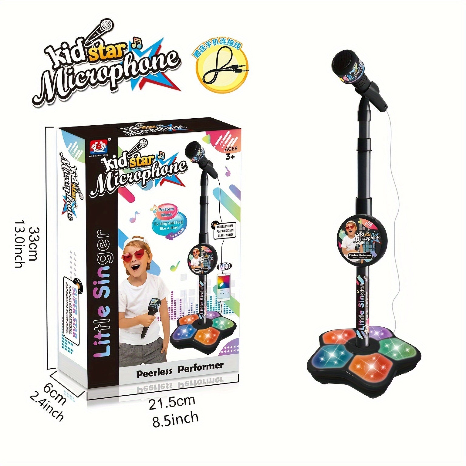 Kinder Microfoon met Statief | Muziek Karaoke Speelgoed met Educatieve Functie – Leuk Cadeau voor Verjaardagen & Feestjes