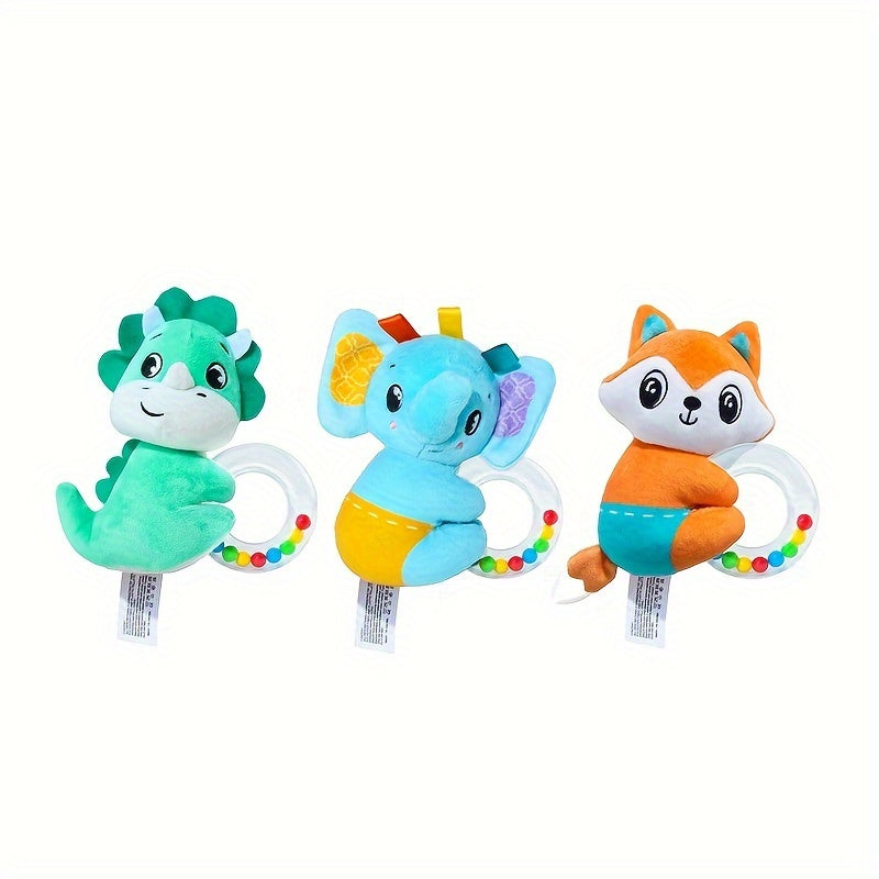 Baby Handbel Rammelaar Set, Zacht Gevuld Dier, Voor 0-3 Jaar, Ideaal Cadeau voor Verjaardag en Kerst