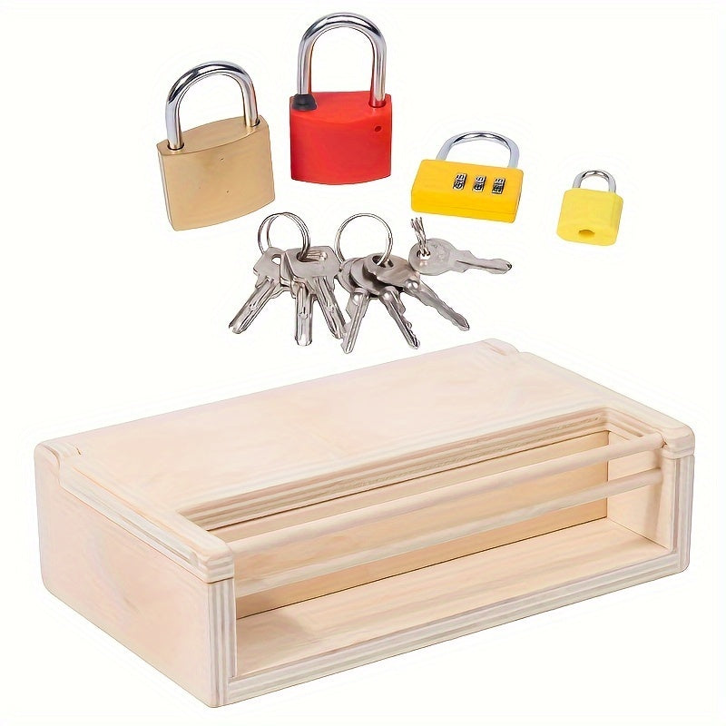 Houten Slot- en Sleutelspeelgoed | Educatief voor Kinderen (3+ Jaar)