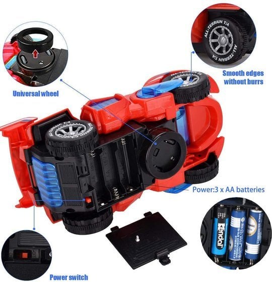 Transformerende Dinosaurus Auto met Licht en Geluid