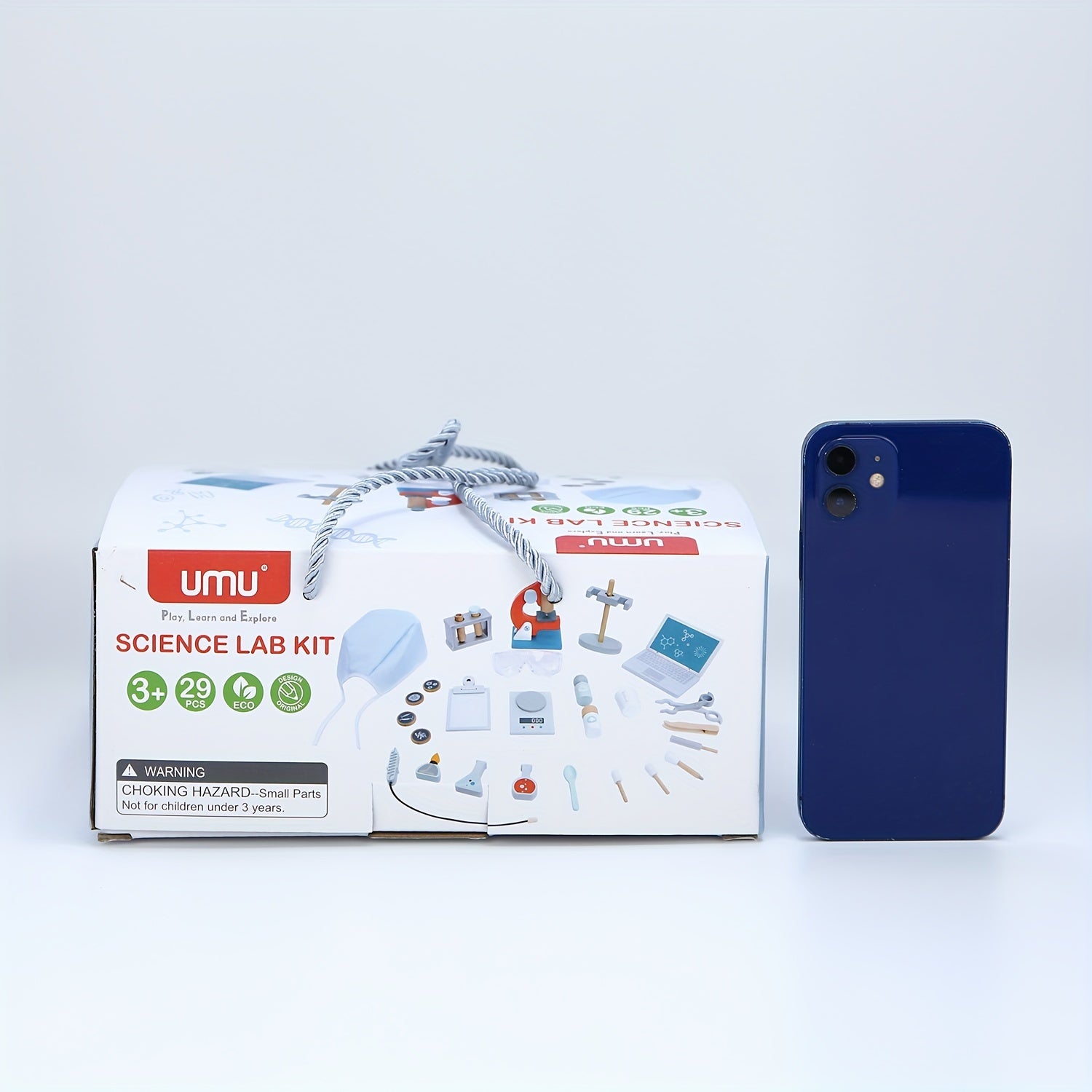 29-delige Houten Wetenschapper Set | STEM Educatief Speelgoed met Laptop, Microscoop & Bekers