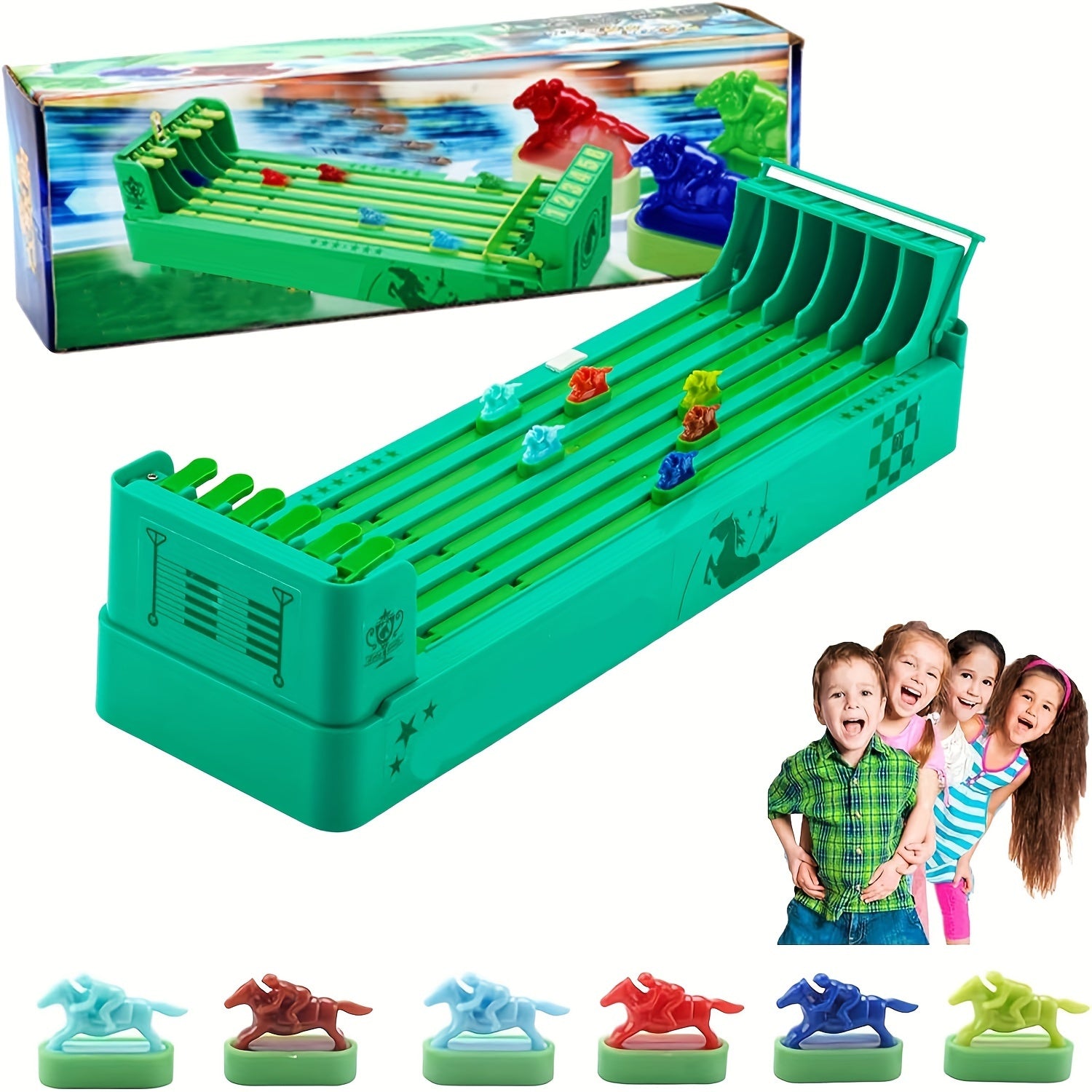 Mini Tafel Paardenrace Spel | Draagbaar en Interactief Gezelschapsspel