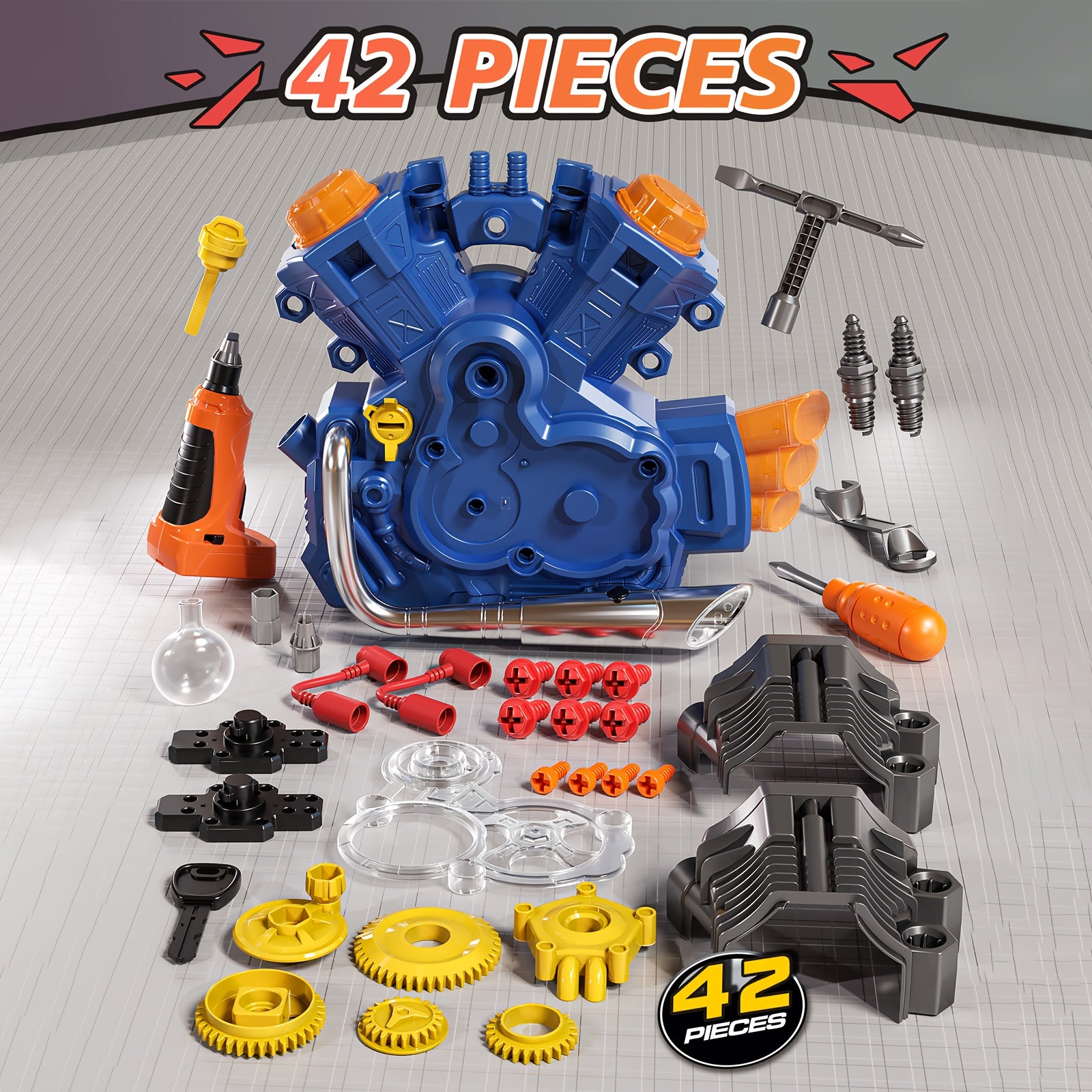 Kinder Speelgoed Motoren | Gesimuleerde motoren, rollenspel en reparatie, perfect cadeau