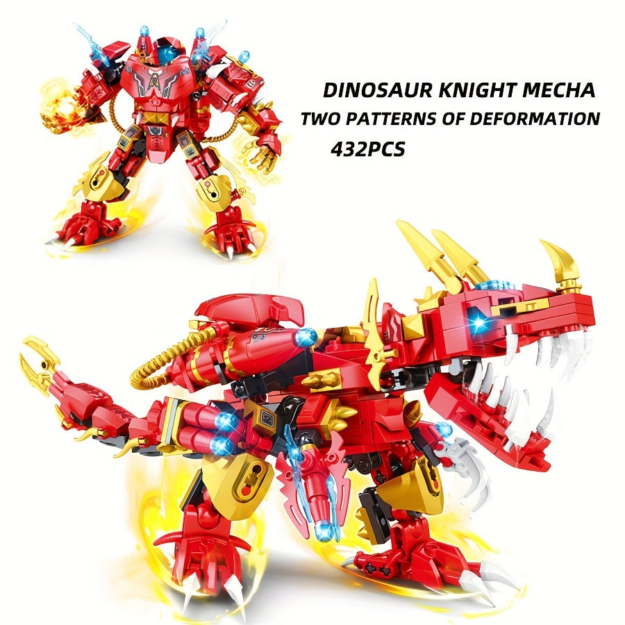 Mechanische Dinosaurusridder - Dubbele Modus Transformatie - Doe-het-zelf Educatief Bouwpakket - Halloween & Kerstcadeau