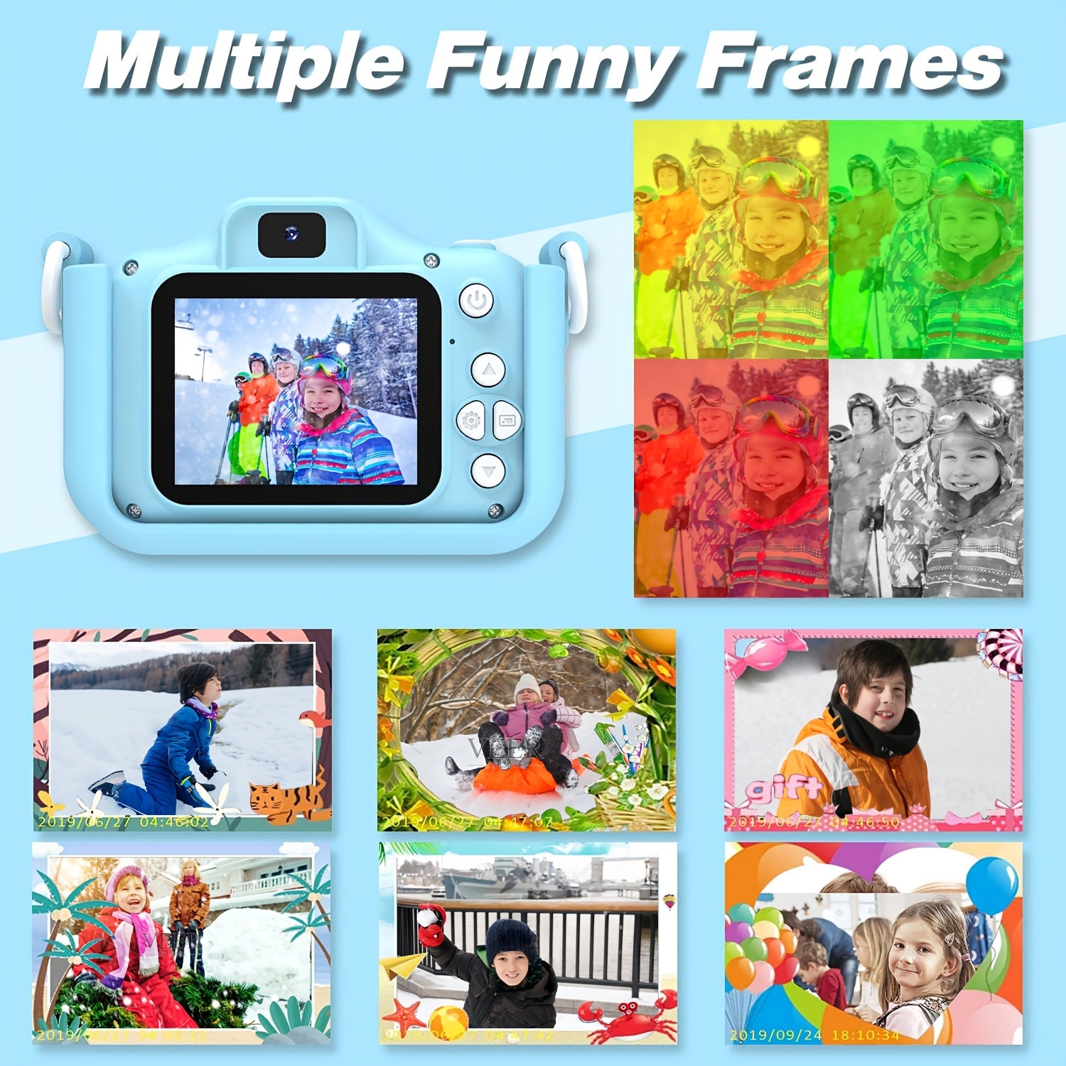 Digitale Kindercamera HD | Voor- & Achterlens, USB Oplaadbaar – Dino Design 3-12 Jaar