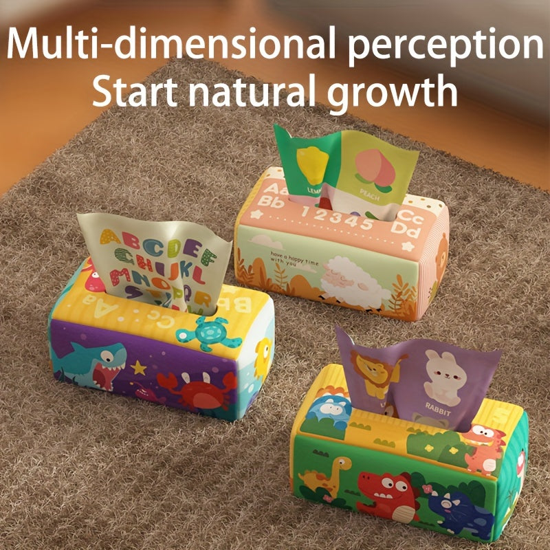 6-12 Maanden Baby Speelgoed | Zachte Tissue Doos en Hoog Contrast Geplooide Papieren Sensory Zijde Sjaal | Perfect voor Sensory Ontwikkeling & Vroeg Leren