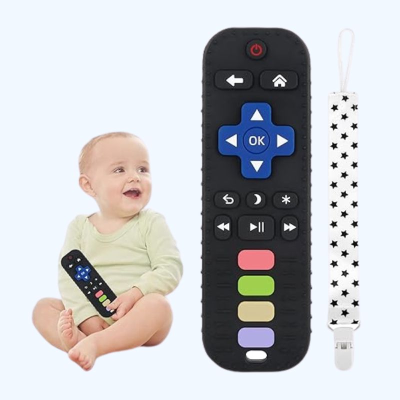 Tandjesverlichting Baby Bijtspeelgoed | TV Afstandsbediening Vorm Bijtring voor Baby's 3-24 Maanden