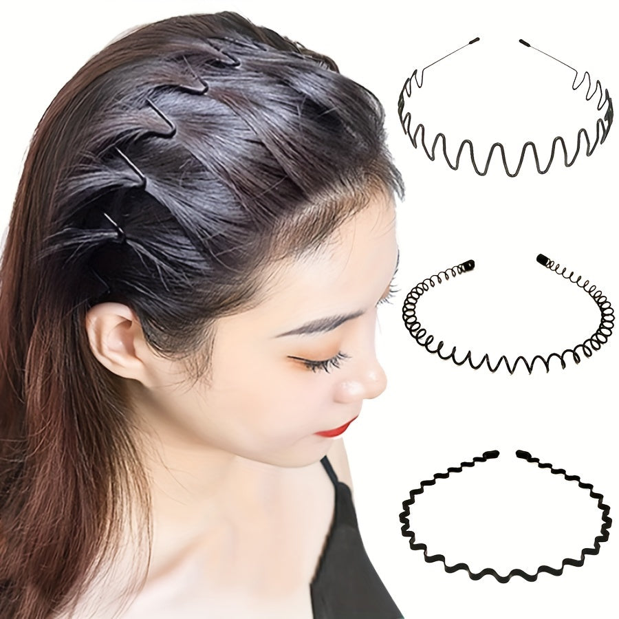3x Stealth Haarband Set | Golvend Design | Unisex | Anti-slip | Voor Sport, Fotografie, Styling | Cadeau voor Hem/Haar