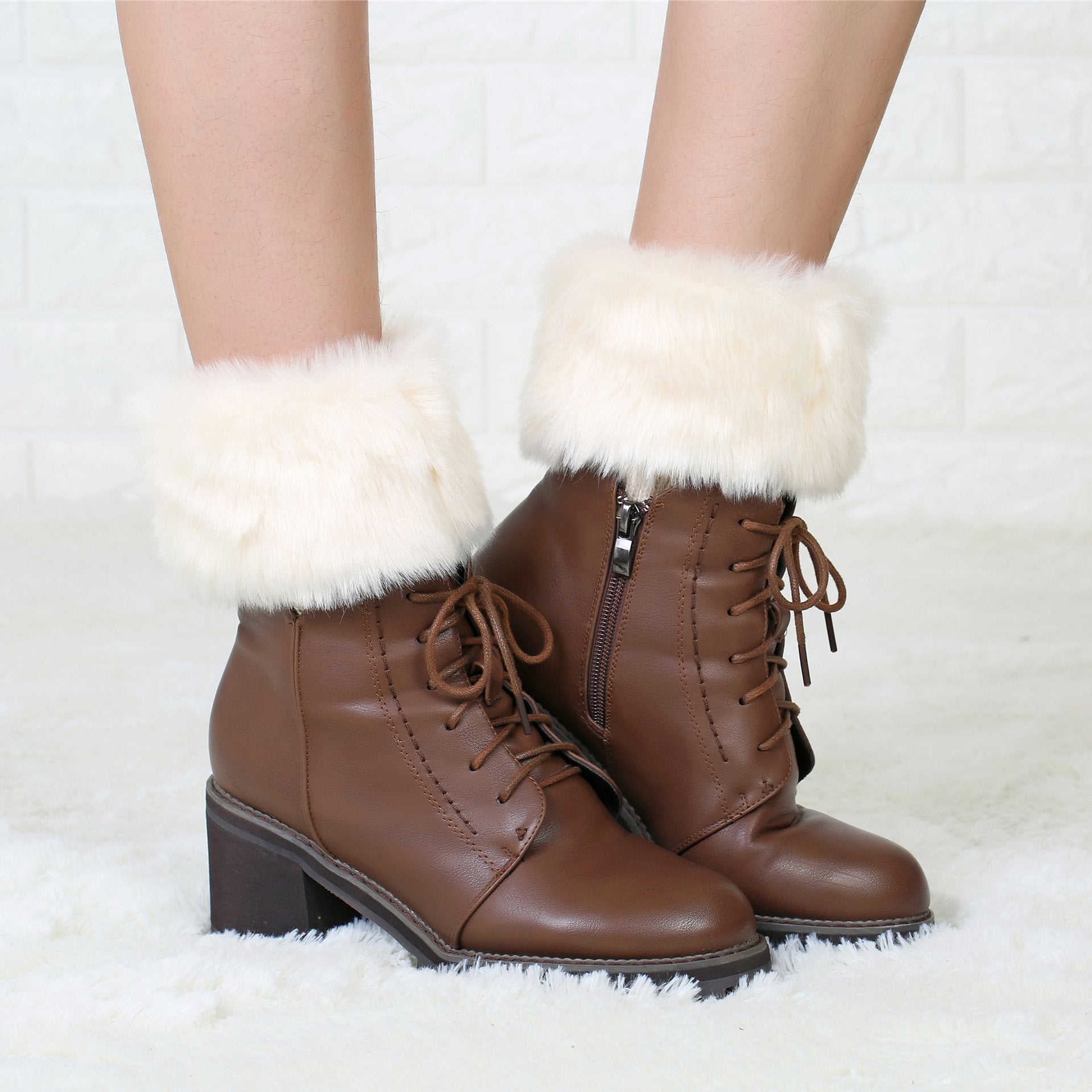 Dames Faux Fur Boot Cuffs | Gebreide Korte Boot Covers met Polyesterblend | Winter Boot Sokken voor Meisjes