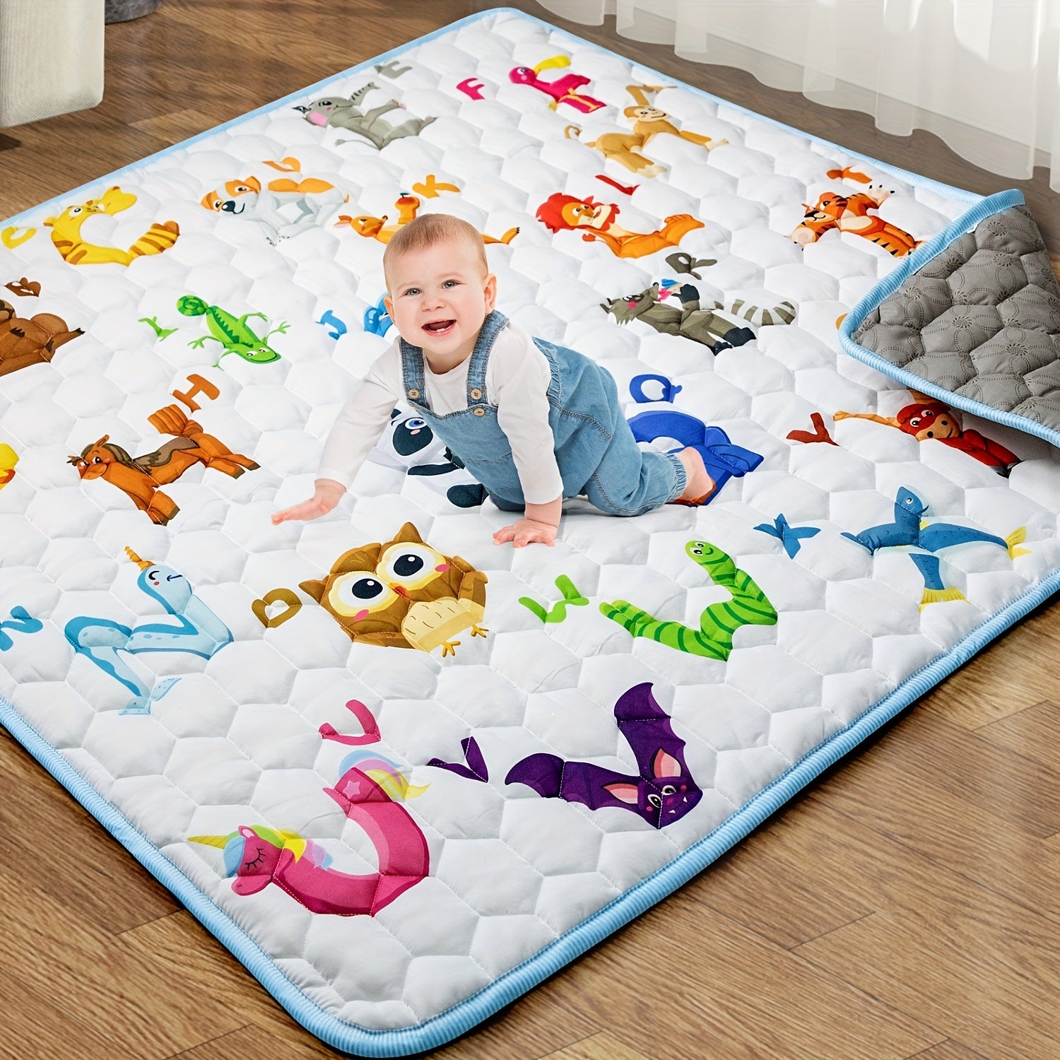 Dikkere Baby Speelmat | Zachte, Geurloze Vloeractiviteit Mat | 50x50 Speelruimte voor Baby's, Peuters | Vouwbaar & Machinewasbaar
