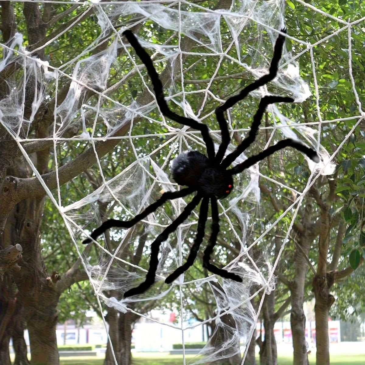5.4m Spinrag met 150cm Nep Spin | Halloween Decoratie Set voor Feest en Partijversiering