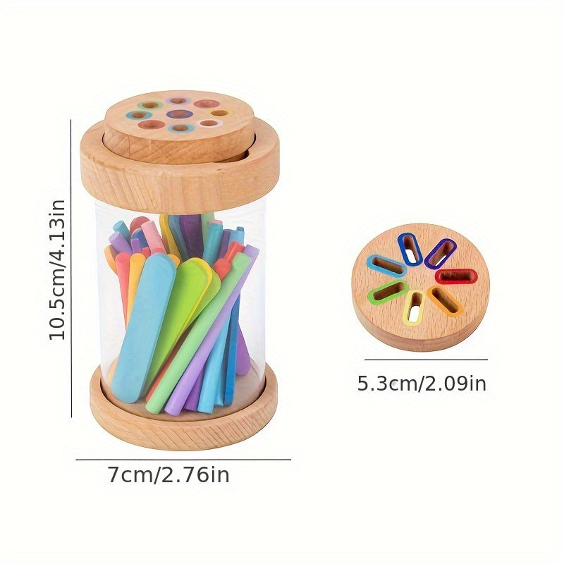 Houten Kleurensorteer Cupjes | Sensorisch Educatief Speelgoed Peuter