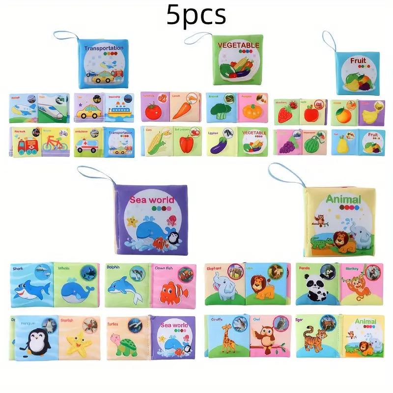 5-delige / 3-delige Stoffen Babyboekjes | Educatief Speelgoed voor Vroege Ontwikkeling