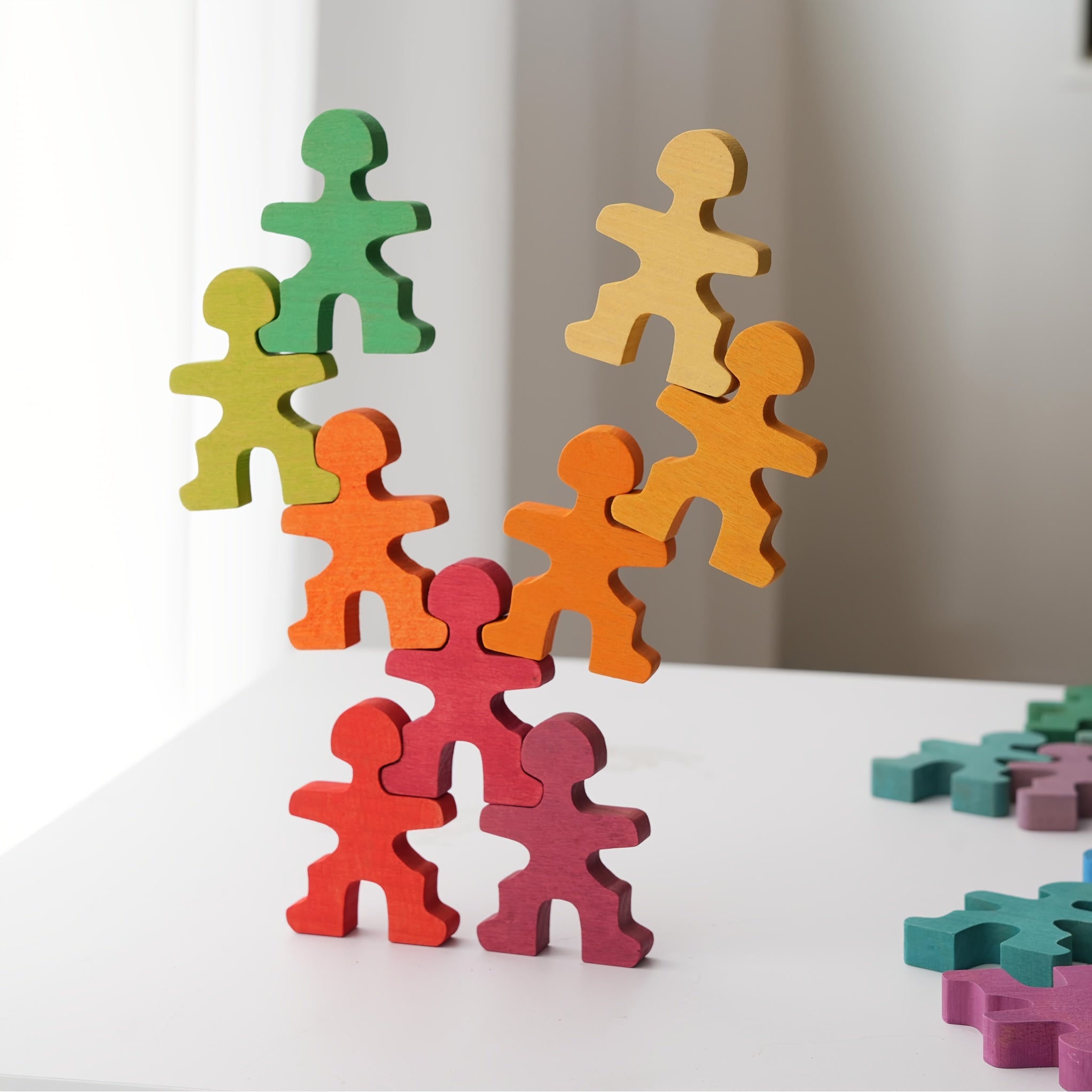 Houten stapelblokken|Educatief balansspel voor peuters & gezinnen