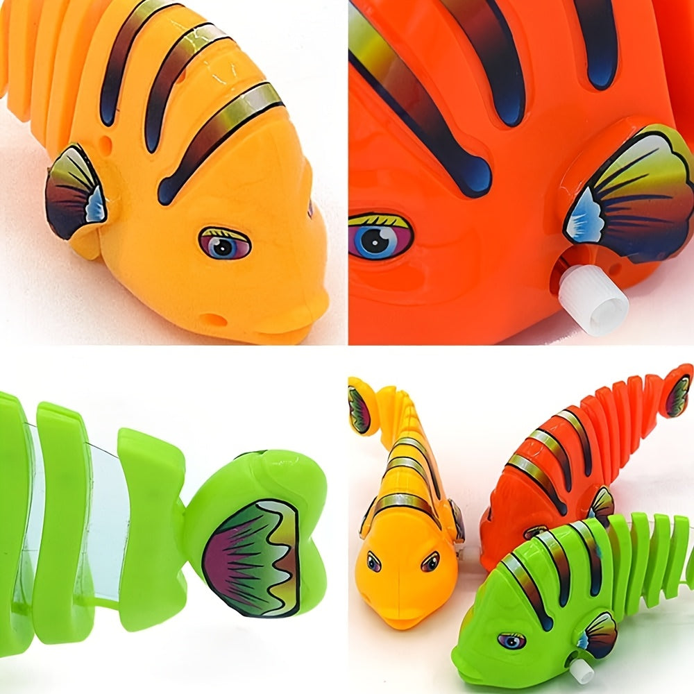 Wind-Up Vissen Speeltje | 360° Swingende Cartoon Vis voor Katten | Duurzaam & Kleurrijk Speelgoed Zonder Batterijen