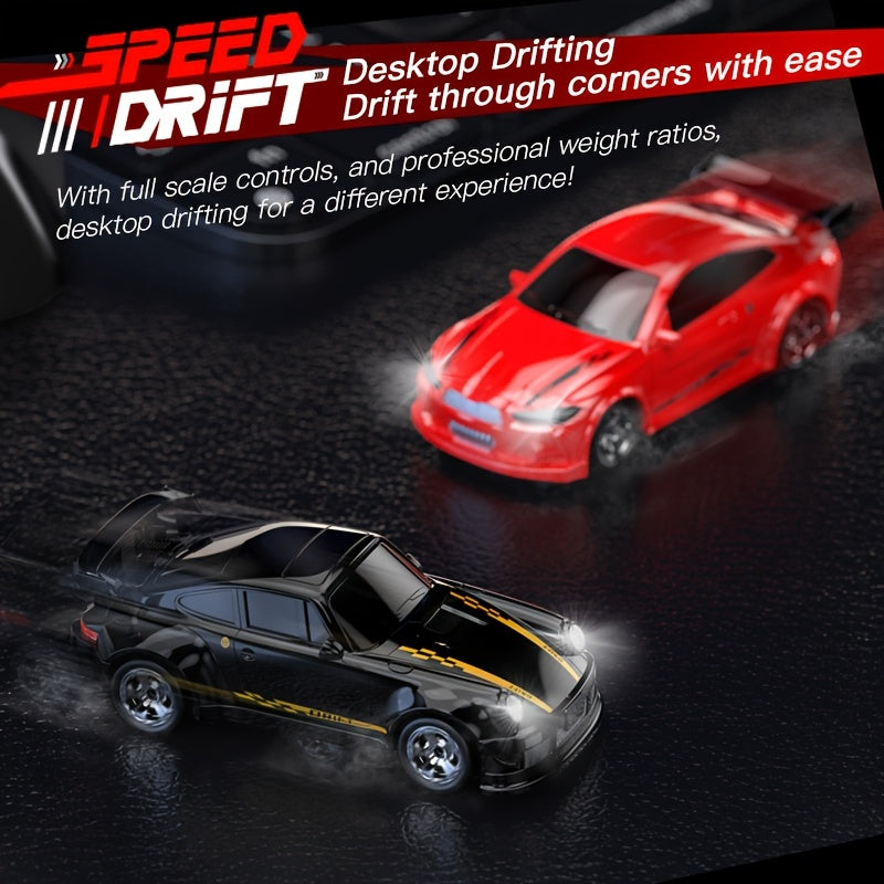 Mini 4WD RC Auto – Drift Racewagen met Lichten, Type-C Opladen, Cadeau 3+