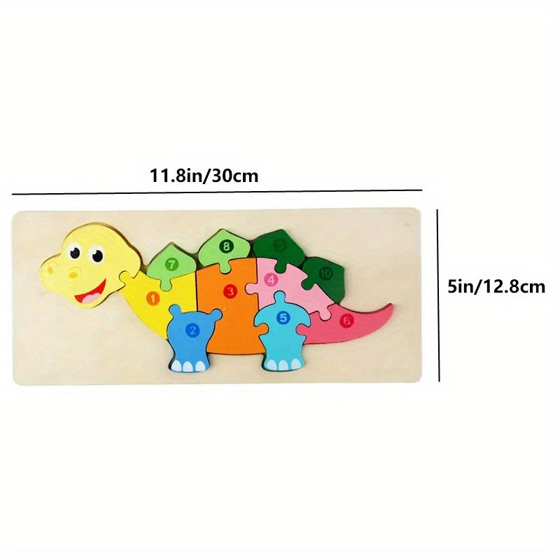 Educatieve Dierenpuzzel voor Kinderen | Houten Leerpuzzel met Gesp voor Kinderen 3-6 Jaar