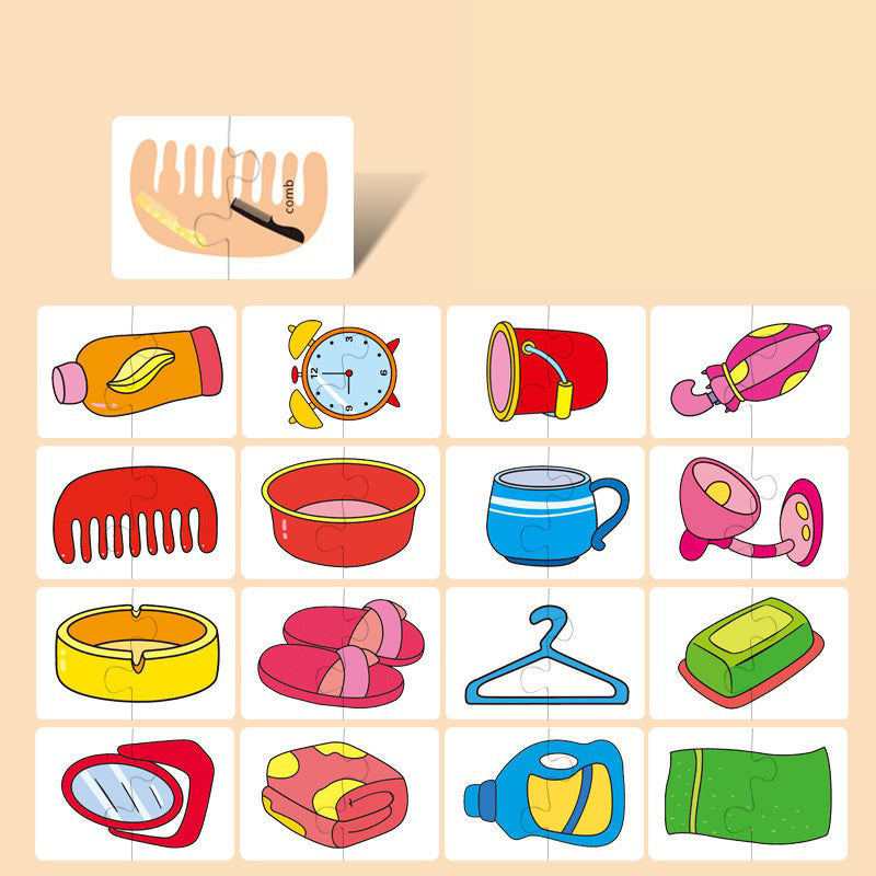 Peuter Puzzelkaarten in Cartoonvorm | Educatief Puzzel- en Matchingspel voor Kinderen