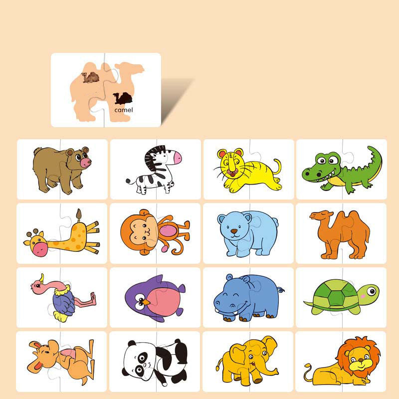 Peuter Puzzelkaarten in Cartoonvorm | Educatief Puzzel- en Matchingspel voor Kinderen