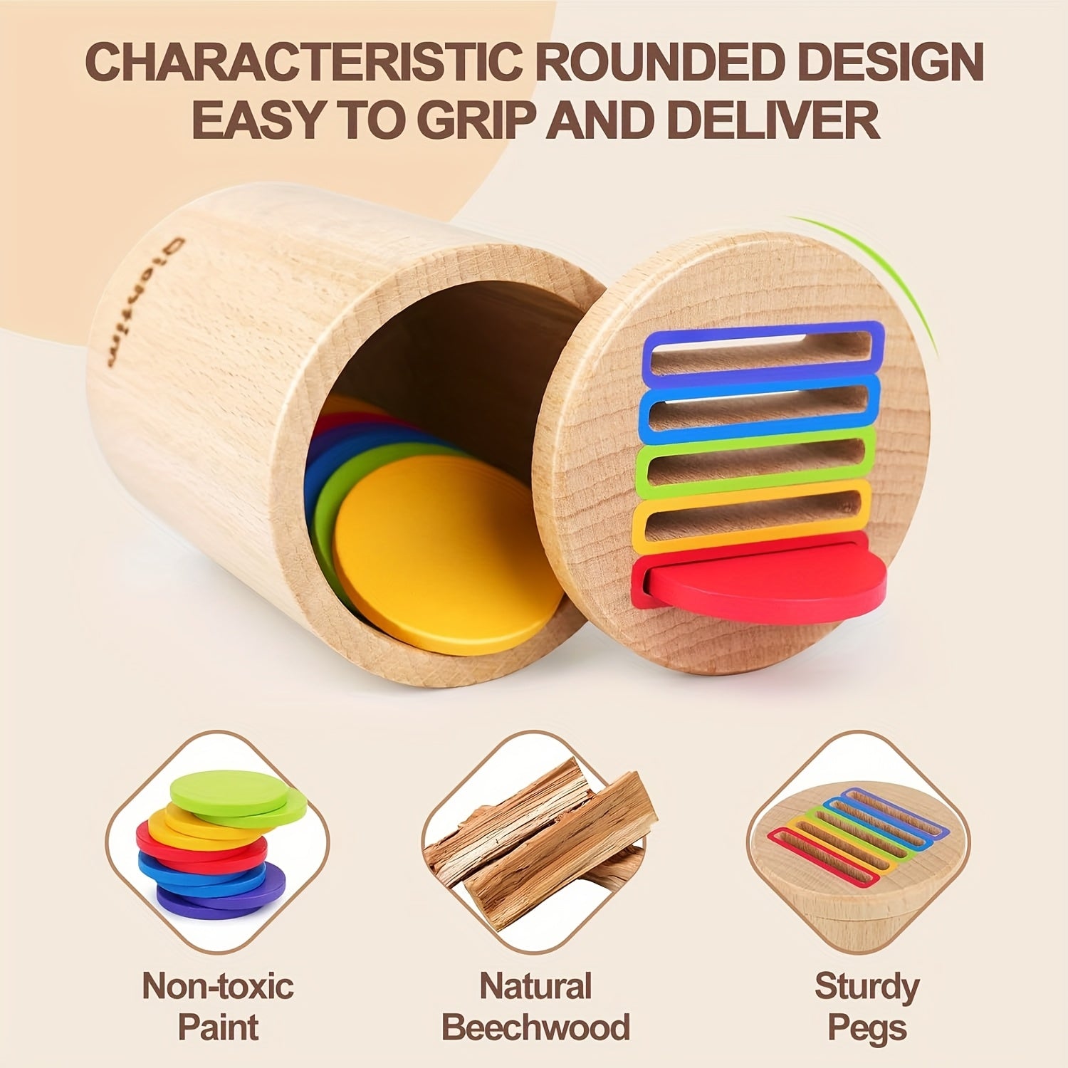 Houten Stapelspeelgoed | Educatief Sensory Spel voor Baby’s (1-3 Jaar)