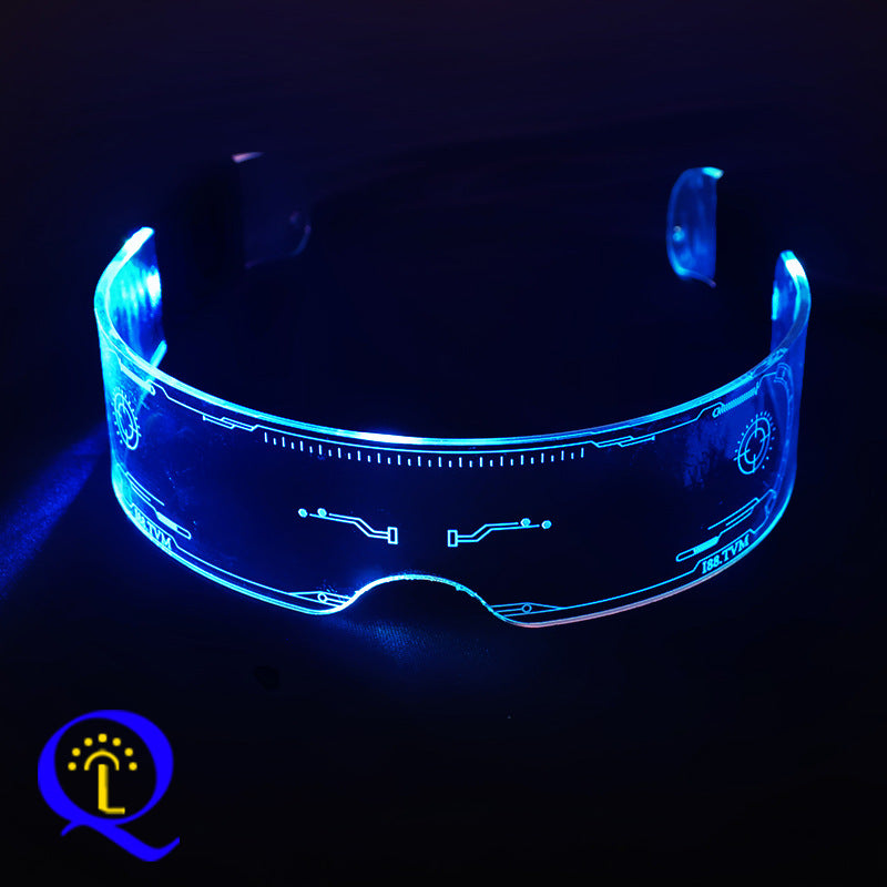 LED bril punk stijl | 7 kleuren lichtgevende feestbril, coole gadget