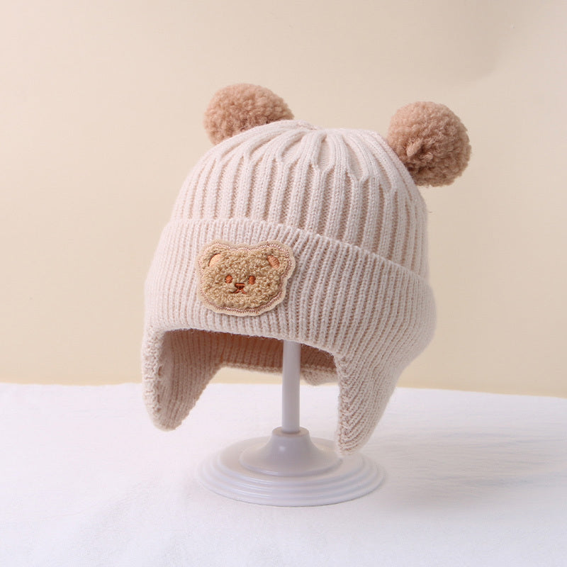 Schattige Bear Ear Baby Muts | Warme Gebreide Muts voor Jongens & Meisjes, 8 Maanden-4 Jaar | Handwasbaar