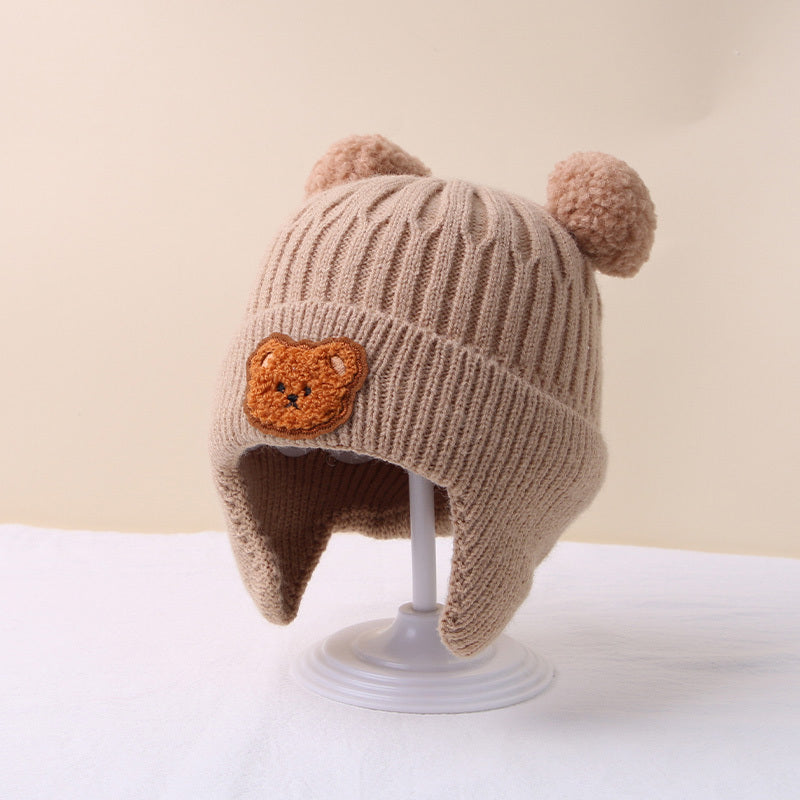 Schattige Bear Ear Baby Muts | Warme Gebreide Muts voor Jongens & Meisjes, 8 Maanden-4 Jaar | Handwasbaar