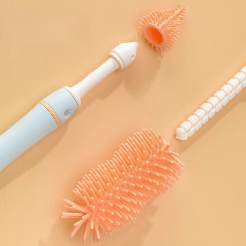3-delige Siliconen Reinigingsborstel Set | Flesreiniger Fopspeenflesreiniging, Rietjesborstel voor Babyhygiëne