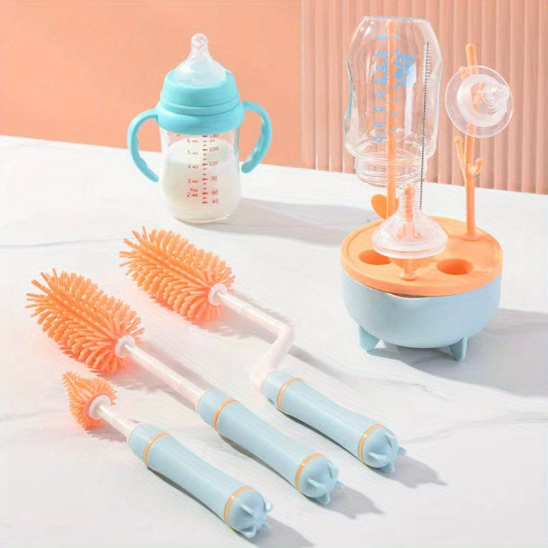3-delige Siliconen Reinigingsborstel Set | Flesreiniger Fopspeenflesreiniging, Rietjesborstel voor Babyhygiëne