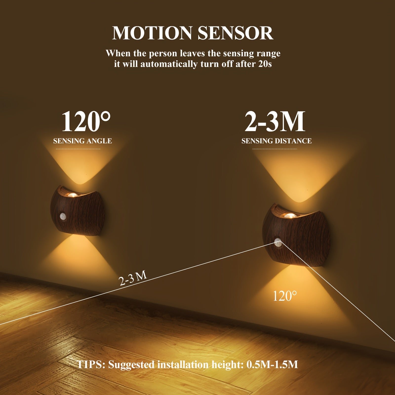 Slimme LED nachtlamp sensor | Oplaadbaar trap- & slaapkamerlamp